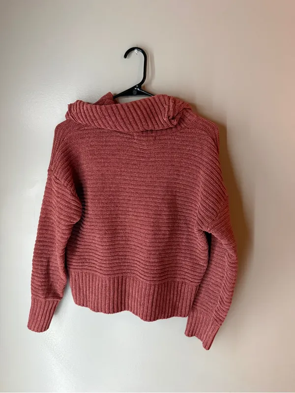 Pink Rose Dusty Rose Cowl Neck Knit Sweater - Image 6