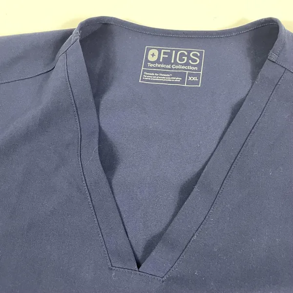FIGS Shirt Womens XXL Blue V-Neck Short Sleeve Technical Scrub Top Medical‎ - Image 4