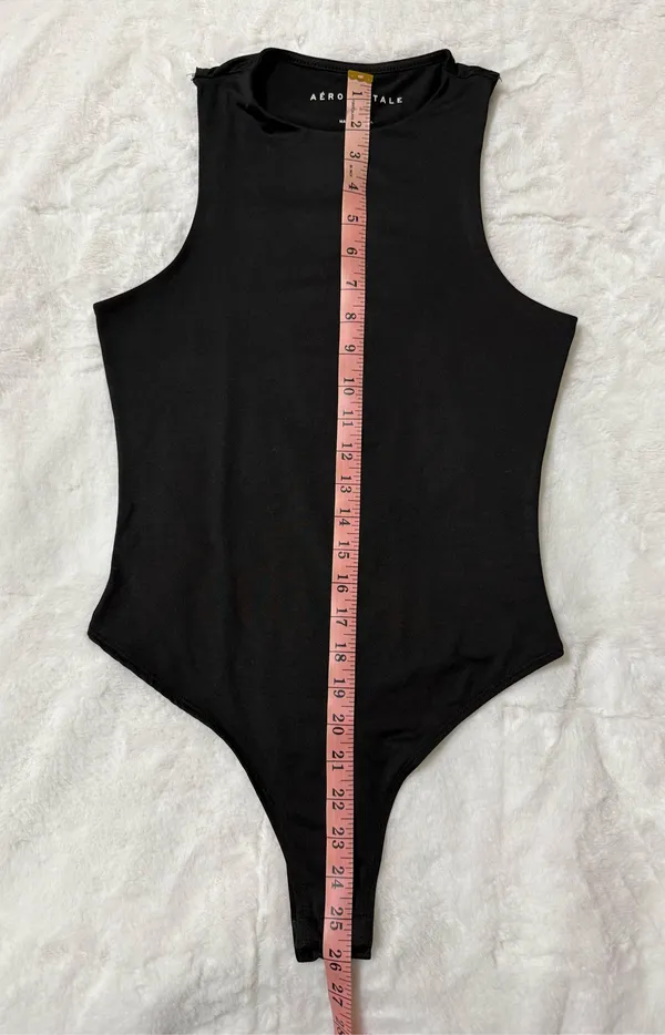 Aeropostale Black Sleeveless Thong Bodysuit Size Small - Image 2