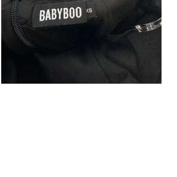 Babyboo Faux Leather Strapless Bodycon Mini Dress Matte Black Size XS - Image 6