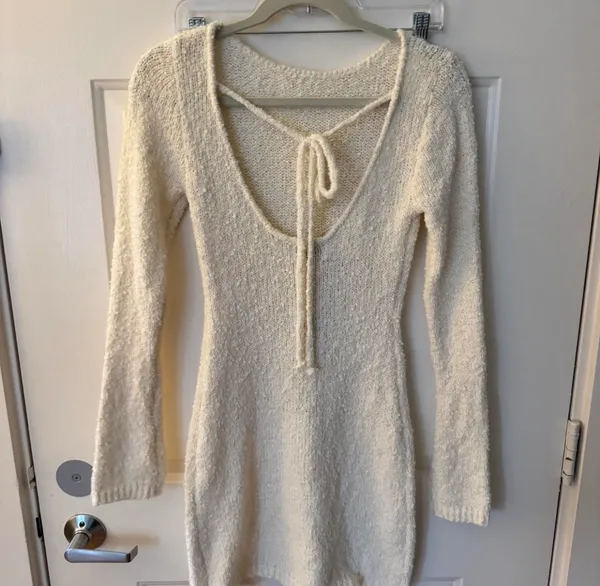 Princess Polly Cosy Up Long Sleeve Boucle Mini Dress - Image 2
