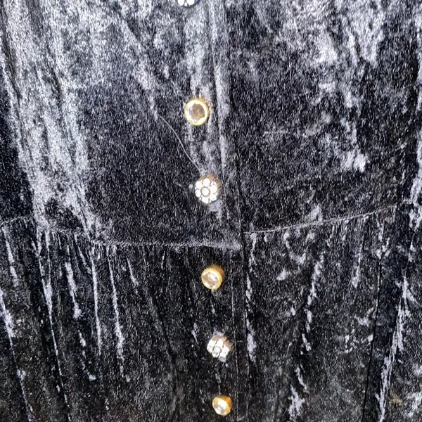 Vintage 90s black Gold embellished crushed velvet maxi whimsigoth emo glam - Image 8