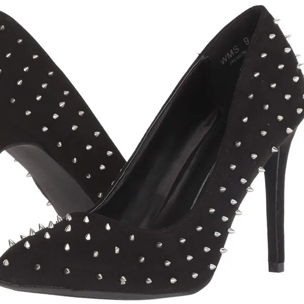NEW REPORT JAEMON Metal Spike Heel Pointed Toe Black Western Nightout - Image 3