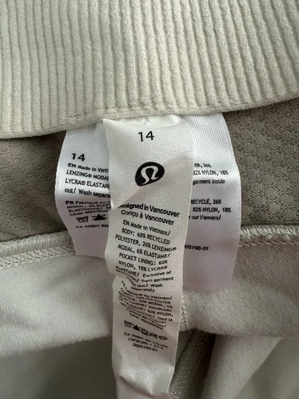 Lululemon Ribbed Softstreme Zip Leg Flared Pant in Bone NWOT - Image 5