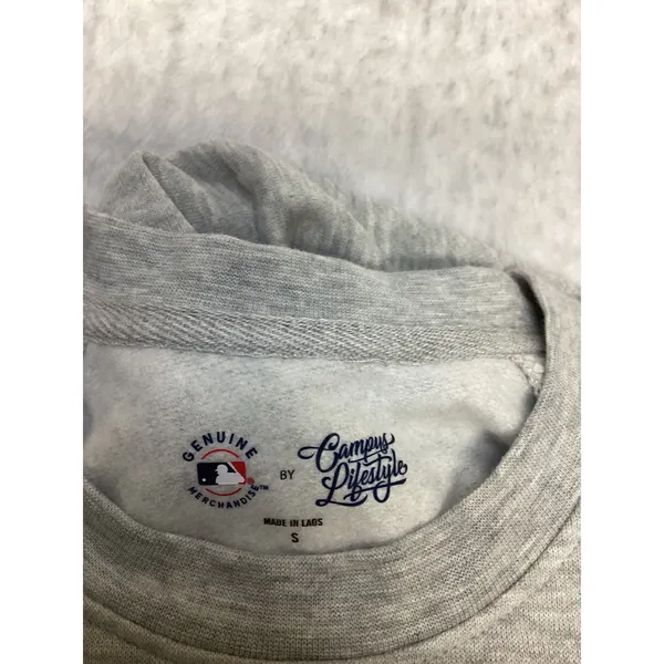 Atlanta Braves MLB Sweatshirt Womens‎ Small Gray Raglan Sleeve Campus Lifestyle - Image 7