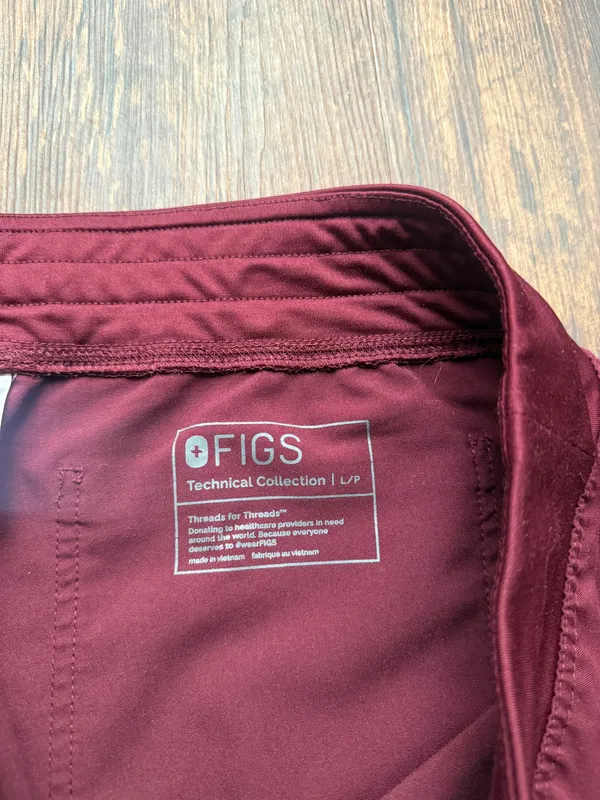FIGS Women’s Burgundy Red Livingston Scrub Pants Hospital Nurse Medical- Size LP - Image 3