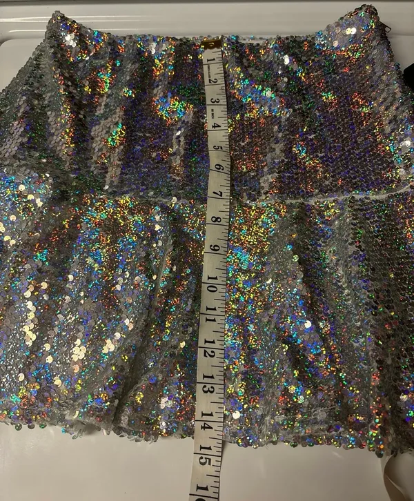 Sequin skirt Silver - Image 3