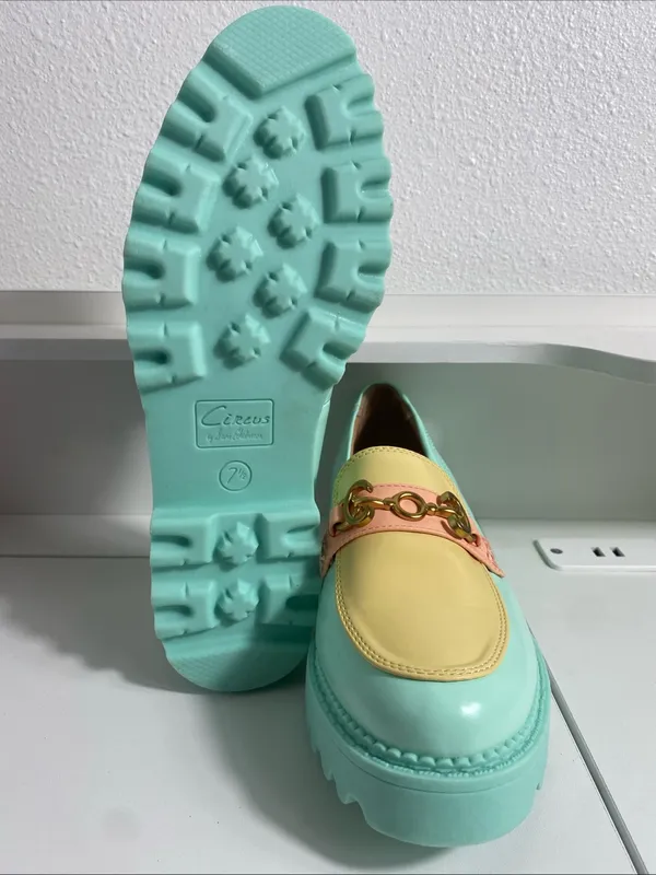 NWOB Circus NY Sam Edelman Deana Loafers Mint Pineapple Yellow Multi Size 7.5 - Image 16
