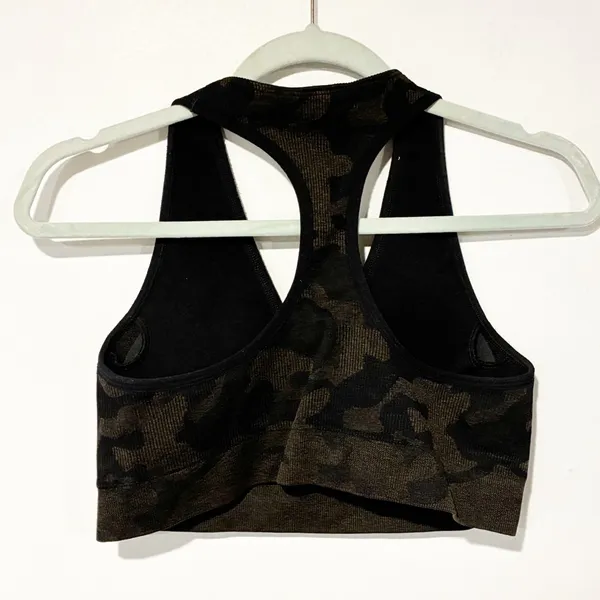 Gymshark ADAPT CAMO SEAMLESS RIBBED SPORTS‎ BRA Athletic Workout - Image 3