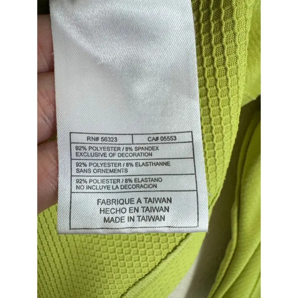 Nike Golf Womens Lime Green Waffle Knit Quarter Zip Pullover Top Size M RN56323 - Image 6