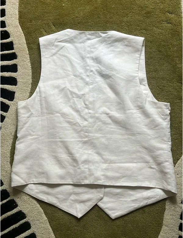 Rachel Zoe Cream Button Down Vest - Image 4