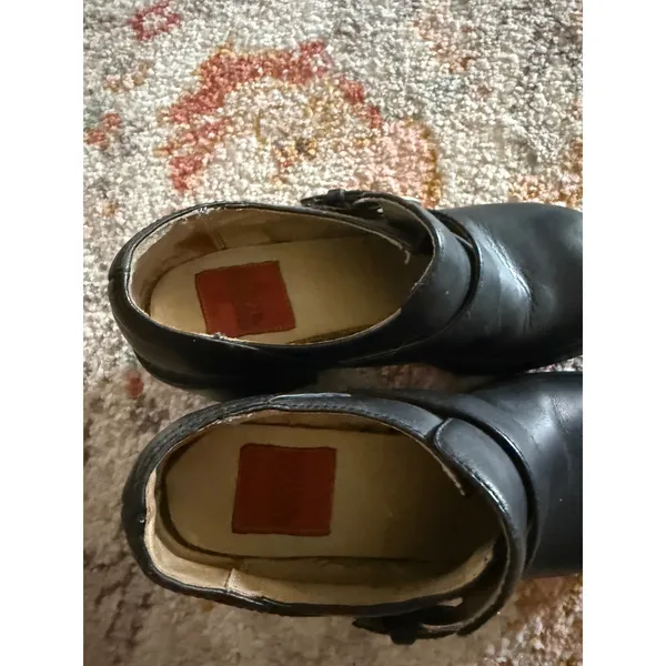 American Eagle Vintage Grunge Divine Black Leather Platform Chunky Block Shoes 6 - Image 6