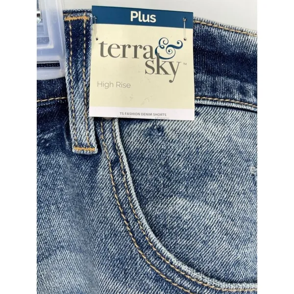 Terra & Sky Plus High Rise Blue Denim Jeans NEW Size 26W Womens Summer Vacation - Image 5