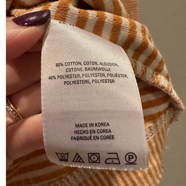 Anthropologie Maeve‎ Striped Cowl Neck Mustard Tai Sweater Top Size XS - Image 8
