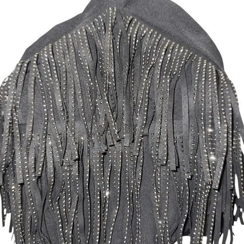 EFFORDRAM Black Faux Suede‎ Front With Rhinestones Halter Top NWOT Size Medium - Image 4