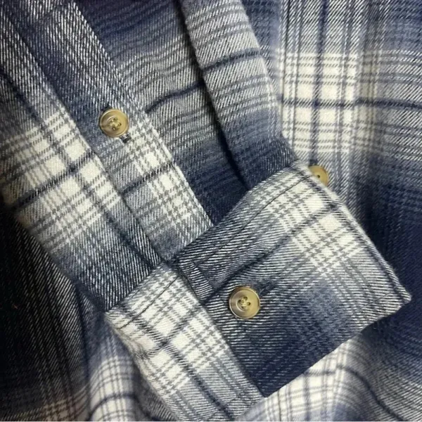 Abercrombie & Fitch Navy Plaid Flannel Women's Oversized Size XS - Image 3