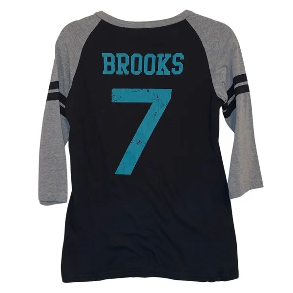 Garth Brooks World Tour‎ Jersey Tee Medium Black Raglan Brooks 7 Concert Shirt - Image 4