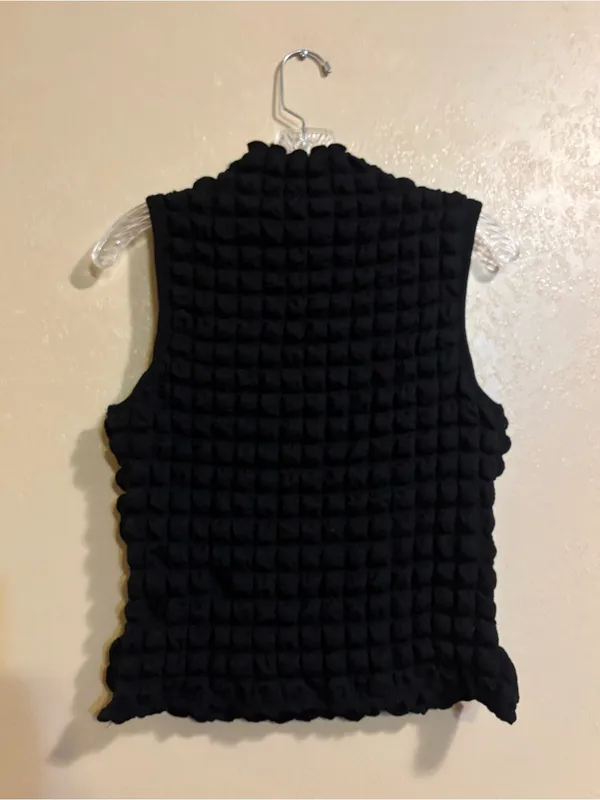 NWT entro Tyra Y2K Mockneck Popcorn Texture Tank Top sz L - Image 3