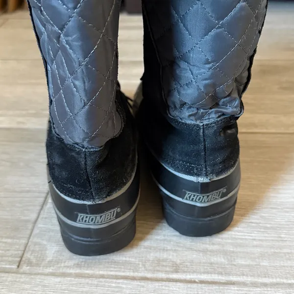 Khombu Nordic 2 women's black suede leather winter snow boots size 7M‎ - Image 3