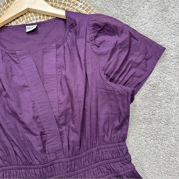 Bila77 Women’s Kelsey Maxi Dress Sleeveless Smocked Tiered V-Neck in Purple S - Image 5