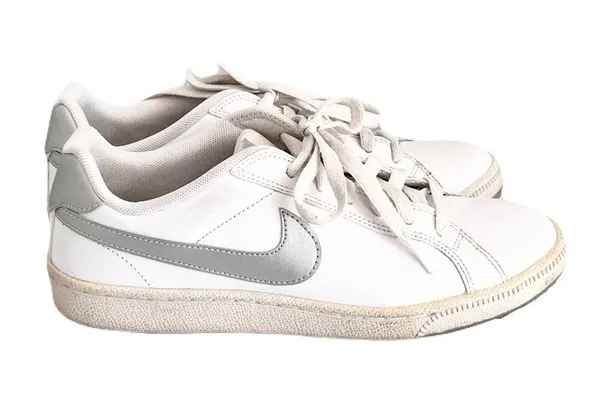 Nike White 454256 ‘Court Majestic’ Silver Sneakers, Size 8 - Image 4
