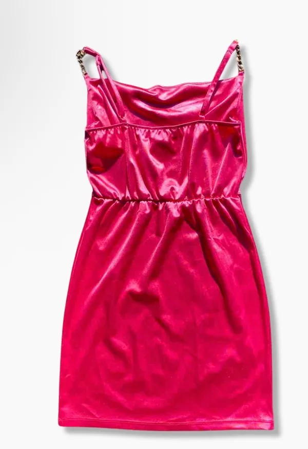 💖 NWT Planet Gold Small Hot Pink Satin Gold Chain Strap Dress 💖 - Image 2