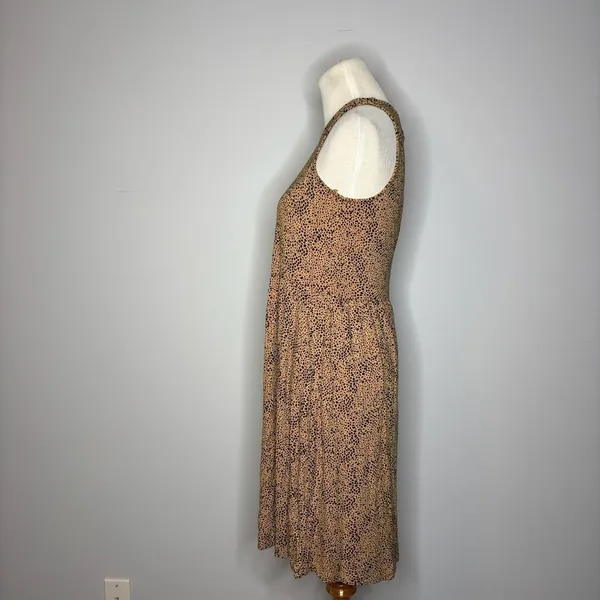 Old Navy- Tan Cheetah-Print Jersey Sleeveless Drop-Waist Swing Dress - Image 4