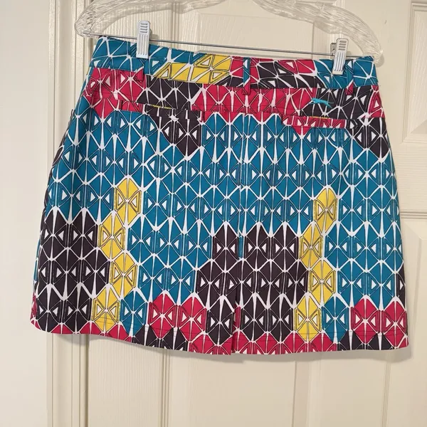 Slazenger Womens Golf Skort Colorful‎ Geometric Skirt Pickleball Tennis Size 8 - Image 4