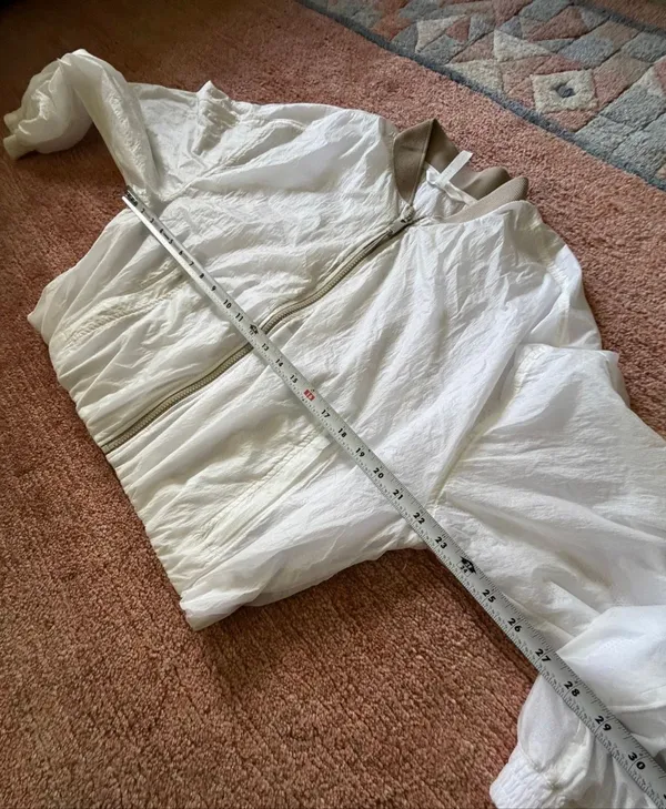 Athleta White Lightweight Cropped Bomber Jacket Full Zip Women’s M - Image 5