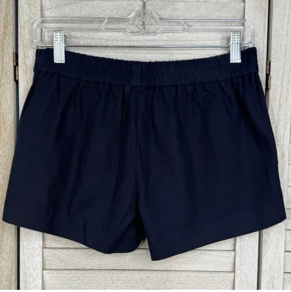 J CREW 100% Cotton Pull On Shorts 100% Navy-00 - Image 2