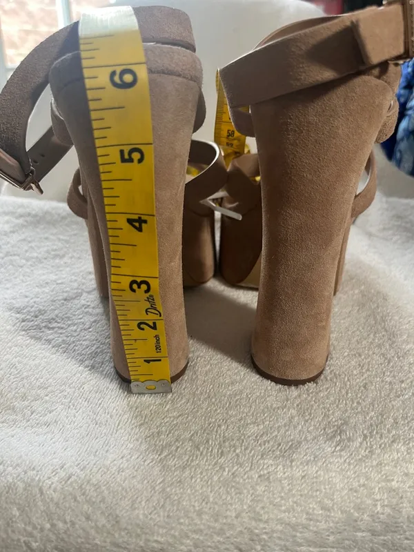 Gianni Bini Beige Suede Strappy Platform Sandal - Image 5