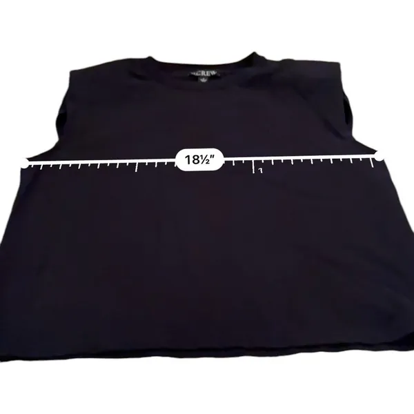 J. Crew Black Sleeveless Padded Shoulder Muscle Tee Shirt Sz‎ S - Image 4