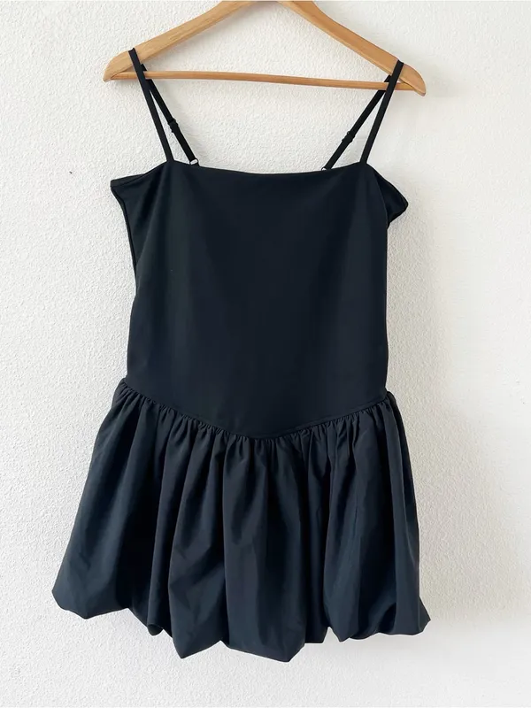 Abercrombie YPB sculptLUX Black Bubble Hem Activewear Shorts Interior Mini Dress - Image 2