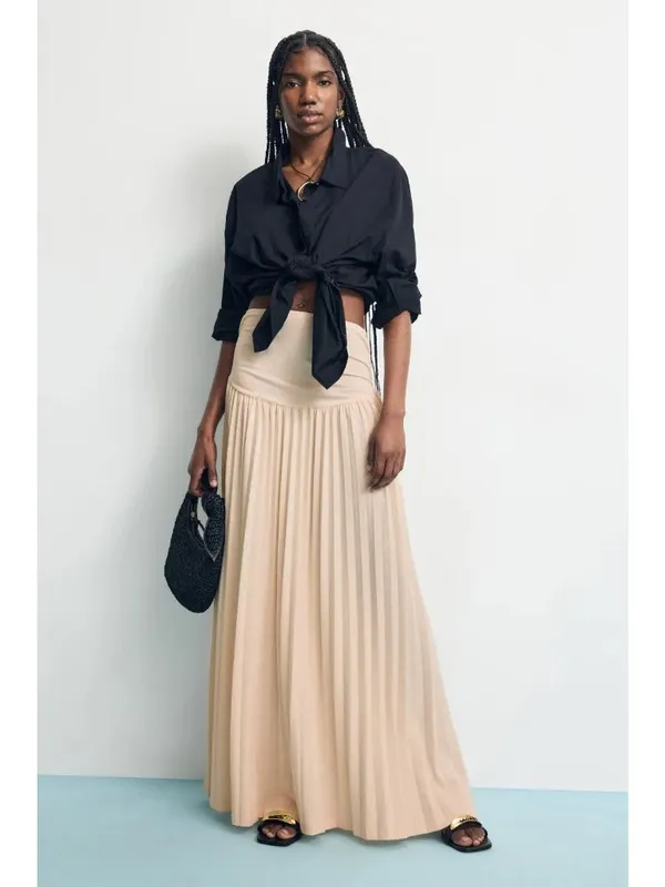 Lioness Field of Dreams Maxi Skirt in Small Cream Womens Long Bottoms - Image 15