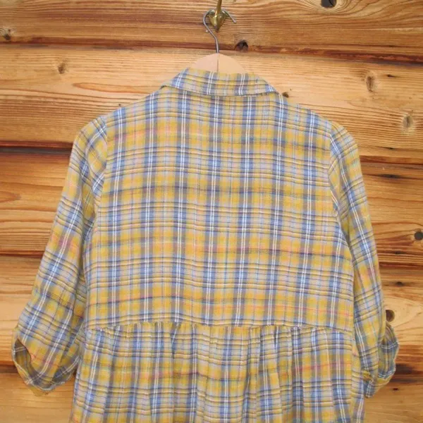 Plaid Embroidered Flannel Shirt Top - Image 7