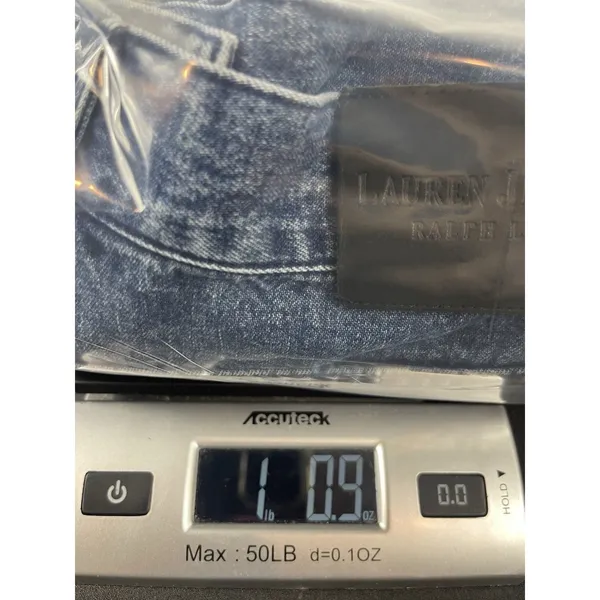 Lauren Jeans Co Ralph Lauren Denim Midi Skirt 10 Blue Frayed Hem Y2K Western - Image 12
