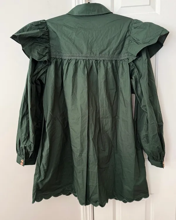 Farm Rio Collared Button Front Shift Mini Dress, Size S - Image 9