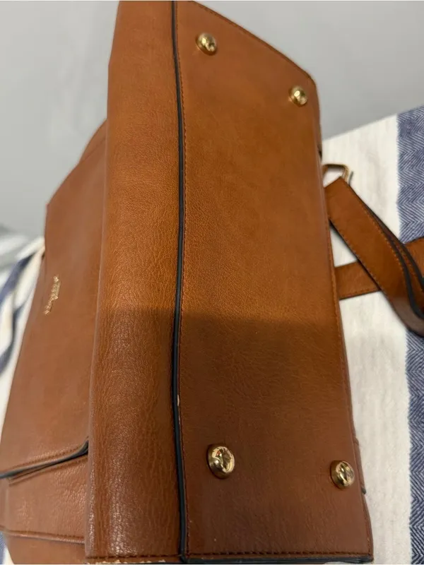 Dune London Tan Leather Backpack with Front Pocket - Image 10