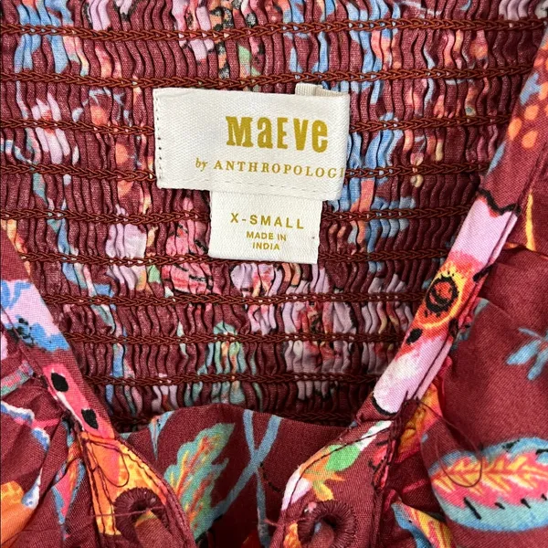 Anthropologie Maeve Babydoll Blouse Tiger Zebra Safari Print Sz XS - Image 2