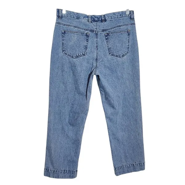 Eddie Bauer High-Rise Cropped Jeans Size 14 High-Rise Mom Jeans - Image 2