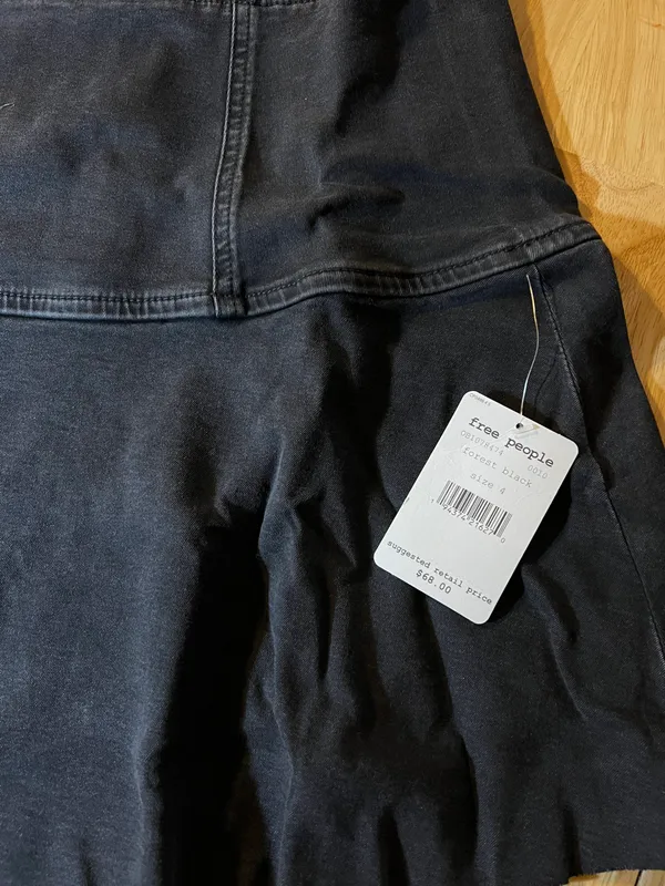 Free People Size 2 Women's Highlands Denim Skirt Black BNWT - Image 9