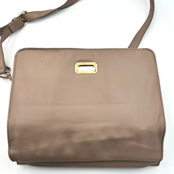 Badgley Mischka Quilted Crossbody Bag Women‎ Small Taupe Gold Studded Glam Purse - Image 13