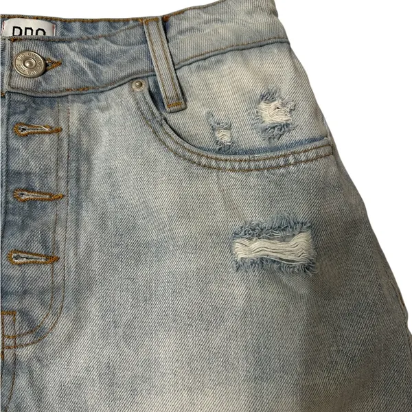 BDG Light Blue Distressed Denim Mini‎ Skirt - Image 2