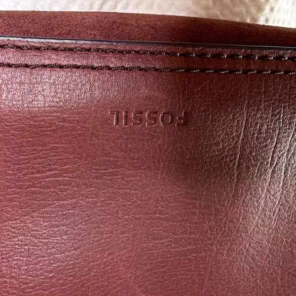 Fossil Emma Burgundy Leather/suede Crossbody Bag Purse - Image 5