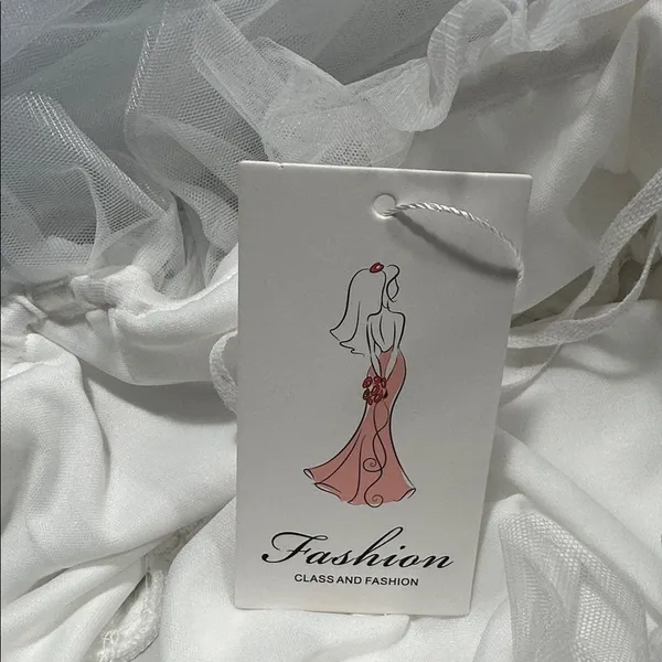 Beautiful Babydoll On or Off Shoulder Short Wedding Dress White L-XL NWT - Image 8