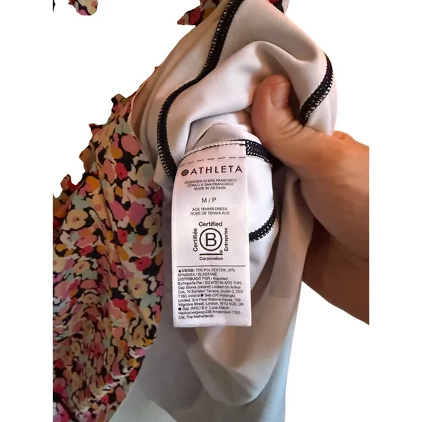 Athleta Floral Court Dress Petite Medium Sleeveless Active Tennis Golf - Image 7