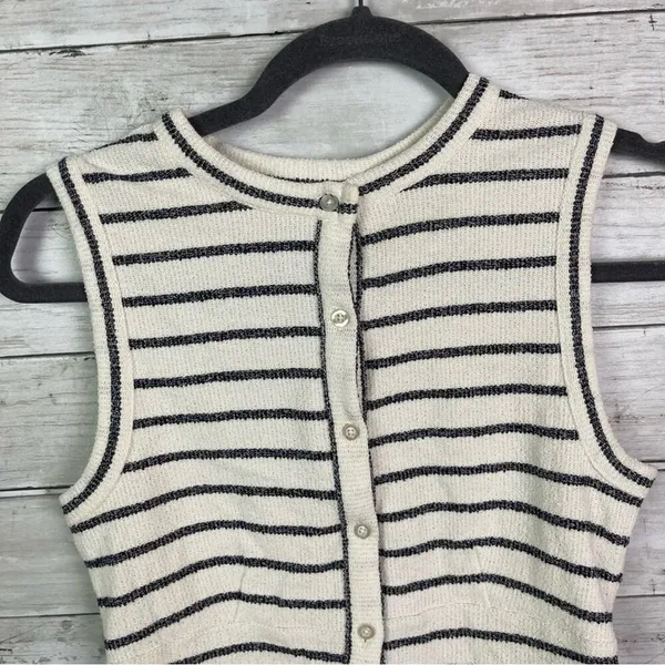 Madewell Split-Crewneck Cardigan Tank in Stripe Size XS - Image 5