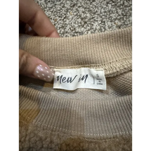 Like Niko Sherpa Crewneck Pullover‎ Brown Orange Women Size S New In - Image 2