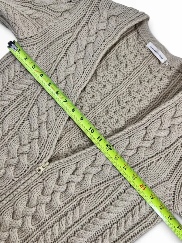 Isabel Marant Etoile Cable Knit Wool Zip Cardigan Sweater - Image 10