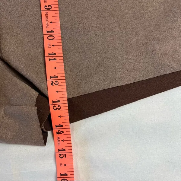 Y2k Faux Suede Wrap Skort Brown Large Mini Skirt Shorts Neutral - Image 7